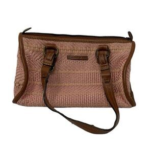 Caribbean Joe Pink and Brown Leather Purse.